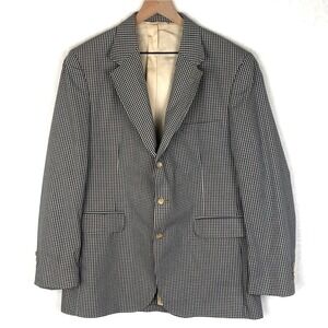 VTG ORVIS Sport Coat Sz 44 Blue Gingham Cotton Made in USA Unstructured 3 Button